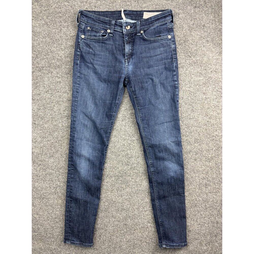 Rag &‎ Bone Jeans Womens 25 Blue Café Mid Rise Ankle Skinny April Stretch Denim